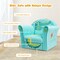 Kids Armrest Upholstered Sofa Chair with Cute Patterns with Wide Backrest
